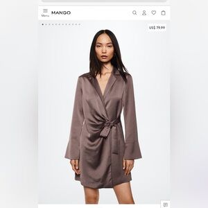 Mango Satin Shirt Dress